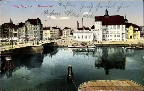 Ak Kaliningrad Königsberg Ostpreußen, Münchenhof, Salondampfer