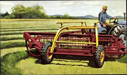 Ak Reklame, New Holland, Super 55 side delivery rake with Rolabar action, Landwirtschaft