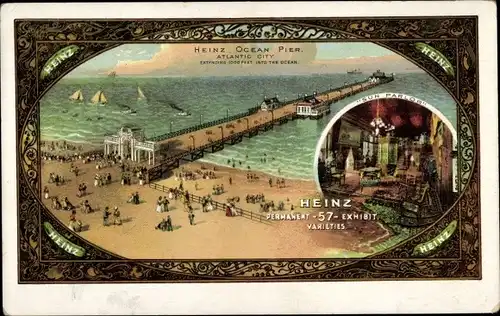 Litho Atlantic City New Jersey USA, Heinz Ocean Pier, Reklame
