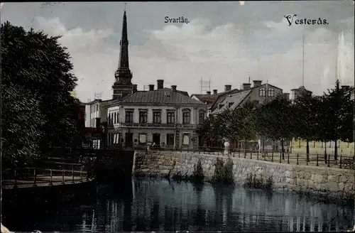 Ak Västerås Vesteras Schweden, Svartan, Ortsansicht