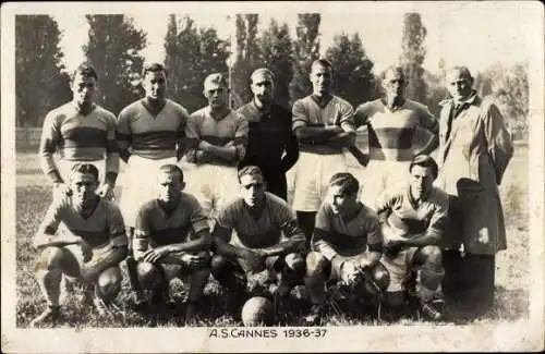 Ak Cannes Alpes Maritimes, Fußballmannschaft AS Cannes 1936 - 37, Mori, Cornilli, Cauvin, Vandini