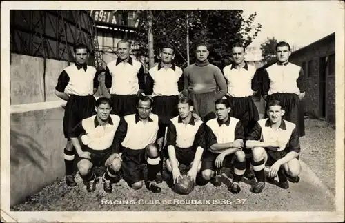 Ak Roubaix Nord, Fußballmannschaft, Racing Club 1936 - 37, Cholle, Hummel, Nagy, Colas, Medan