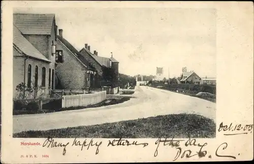 Ak Horslunde Lolland Dänemark, Straßenpartie im Ort
