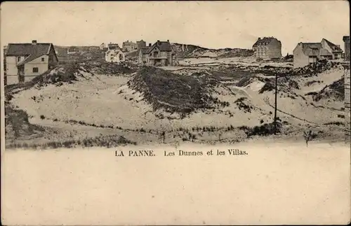 Ak La Panne De Panne Westflandern, Les Dunnes et les Villas