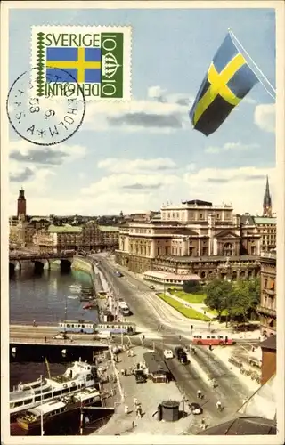 Ak Stockholm Schweden, View towards The Royal Operahouse