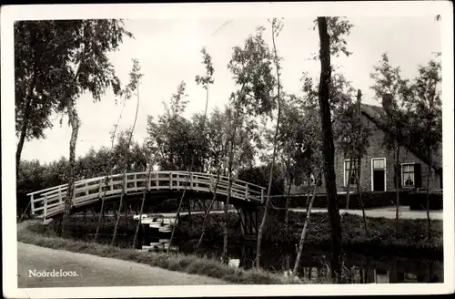 Ak Noordeloos Molenlanden Südholland, Brücke, Dorfpartie