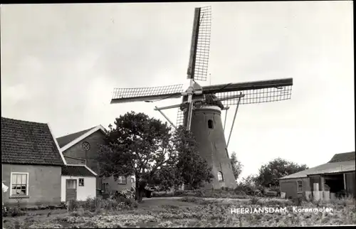 Ak Heerjansdam Südholland, Korenmolen