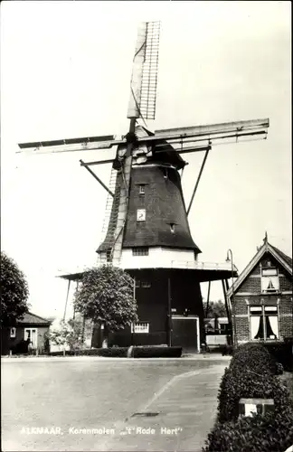 Ak Alkmaar Nordholland Niederlande, Korenmolen 't Rode Hert