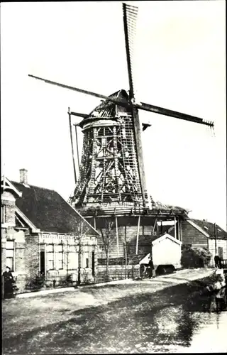 Ak Oostzaan Nordholland, Meelmolen Het Wapen van Oostzaan