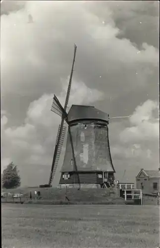 Foto Ak Kaagpolder Nordholland Niederlande, Molen