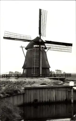 Ak Warmenhuizen Nordholland, Grebpolder, Windmühle
