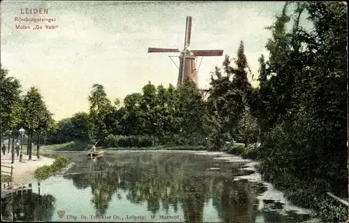 Ak Leiden Südholland Niederlande, Rijnsburgersingel, Molen de Valk