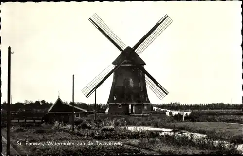 Ak Sint Pancras Nordholland Niederlande, Watermolen aan der Twuyverweg