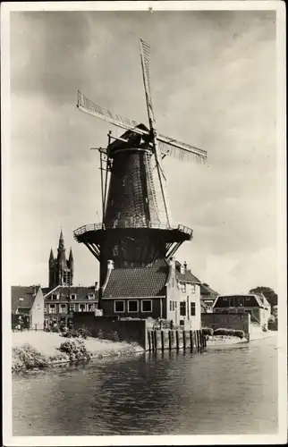 Ak Delft Südholland Niederlande, Molen de Roos