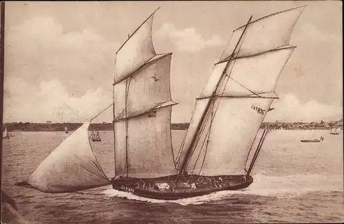Ak Segelboot auf dem Wasser