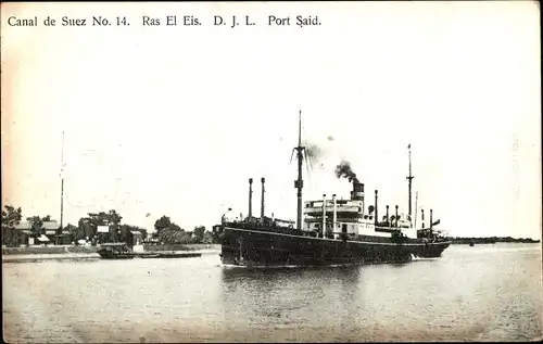 Ak Port Said Ägypten, Canal de Suez, Ras El Eis.