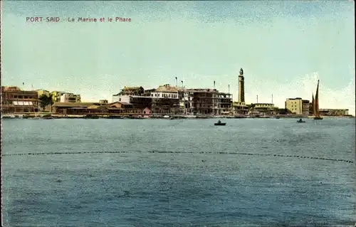 Ak Port Said Ägypten, La Marine et le Phare