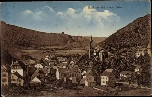 Ak Bad Bertrich an der Mosel Eifel, Blick von Osten über den Ort