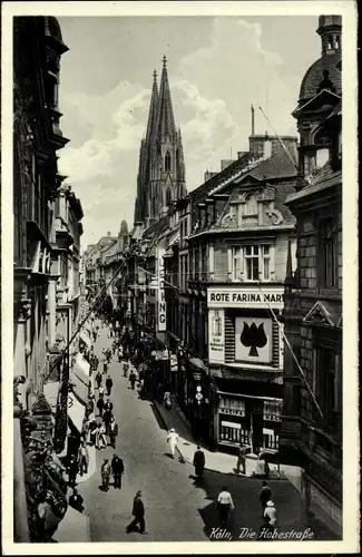 Ak Köln am Rhein, Hohe Straße, Rote Farina Markt, Dom