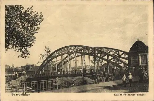 Ak Saarbrücken im Saarland, Kaiser Friedrich-Brücke