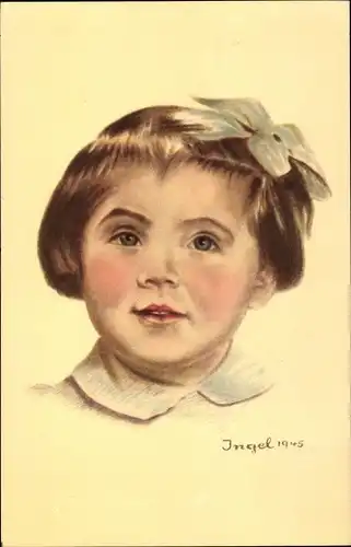 Künstler Ak Ingel, Prinzessin Margriet der Niederlande, Kinderportrait 1945