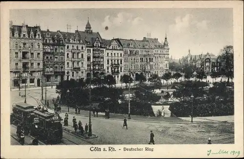 Ak Köln am Rhein, Deutscher Ring, Tram