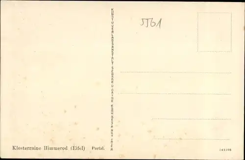 Ak Himmerod Großlittgen in der Eifel, Klosterruine, Portal