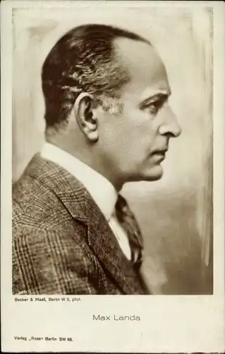 Ak Schauspieler Max Landa, Seitenportrait