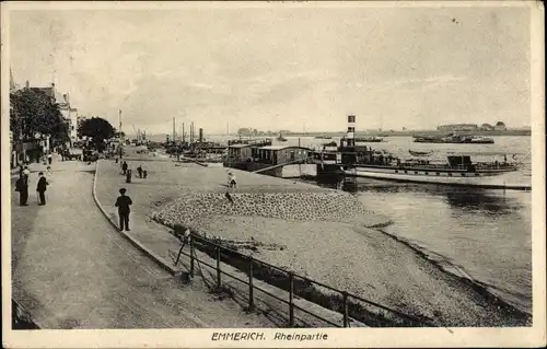 Ak Emmerich am Niederrhein, Rheinpartie, Schiffe, Hafen