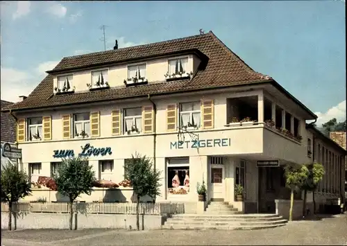 Ak Ellmendingen Keltern in Baden, Gasthaus zum Löwen, Inh. Adolf Eickele, Metzgerei