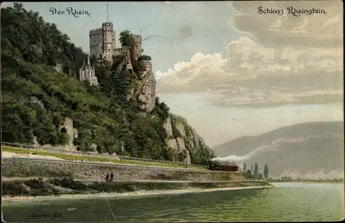 Ak Trechtingshausen am Rhein, Burg Rheinstein