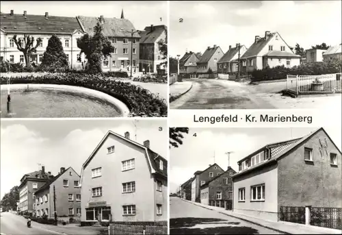 Ak Pockau Lengefeld im Erzgebirge Sachsen, Blick auf den Markt, Augustburger Straße, Karl- Marx- Str