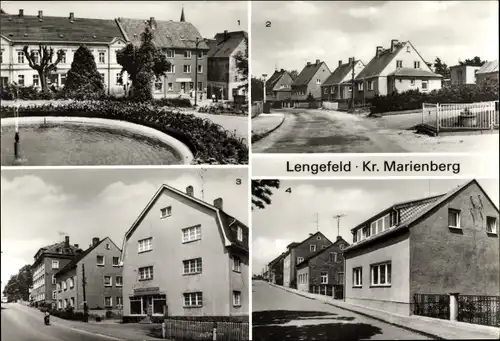 Ak Pockau Lengefeld im Erzgebirge Sachsen, Blick auf den Markt, Augustburger Straße, Karl- Marx- Str