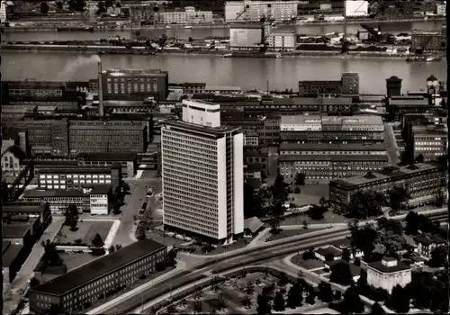 Ak Ludwigshafen am Rhein, Teilansicht Badische Anilin mit Hochhaus