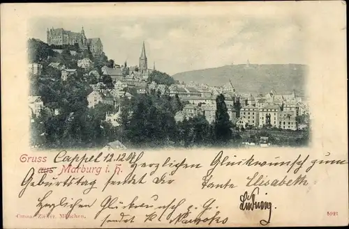 Ak Marburg an der Lahn, Panorama