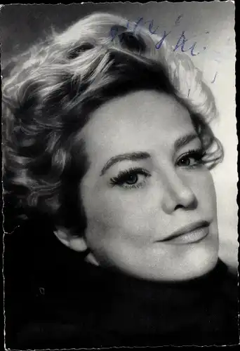 Ak Sängerin und Schauspielerin Hildegard Knef, Portrait, Autogramm