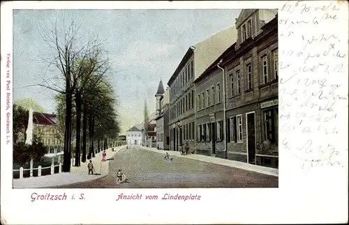 Ak Groitzsch in Sachsen, Lindenplatz