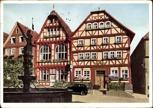 Ak Fritzlar in Hessen, Marktplatz, Brunnen, Geschäftshäuser