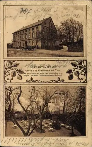 Ak Seiferitz Meerane in Sachsen, Etablissement Tivoli, Garten