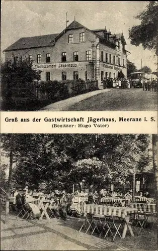 Ak Meerane in Sachsen, Gastwirtschaft Etablissement Jägerhaus