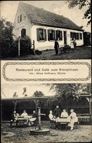 Ak Dörnitz Möckern im Jerichower Land, Restaurant und Cafe zum Kronprinzen, Garten