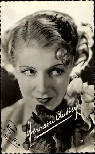 Ak Schauspielerin Germaine Aussey, Portrait