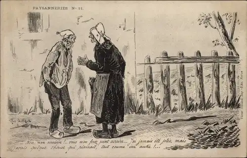 Künstler Ak Paysanneries, Mann und Frau in französischen Trachten
