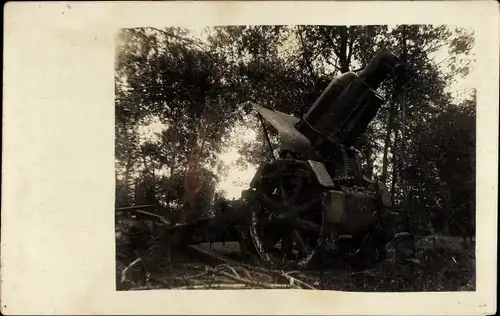 Foto Ak Blick auf ein Geschütz, I WK