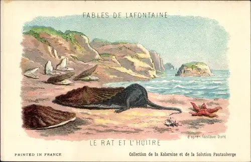 Künstler Ak Dore, Gustave, Fables de Lafontaine, Le Rat et l'huitre