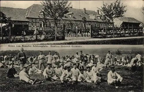 Ak Messel in Hessen, Schießplatz, Deutsche Soldaten, Kaiserzeit