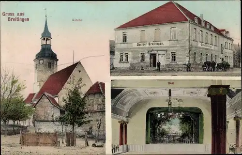 Ak Regis Breitingen Sachsen, Kirche, Gasthof Breitingen
