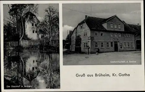 Ak Brüheim in Thüringen, Steinhof, Gastwirtschaft