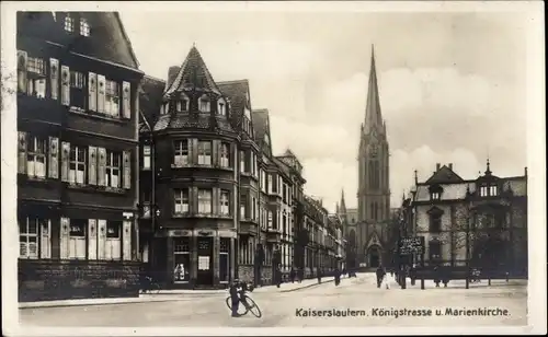 Ak Kaiserslautern in der Pfalz, Königstraße, Marienkirche