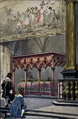 Künstler Ak Kossak, W., Kraków Krakau Polen, Sarkofag Wladyslawa Warnenczyka